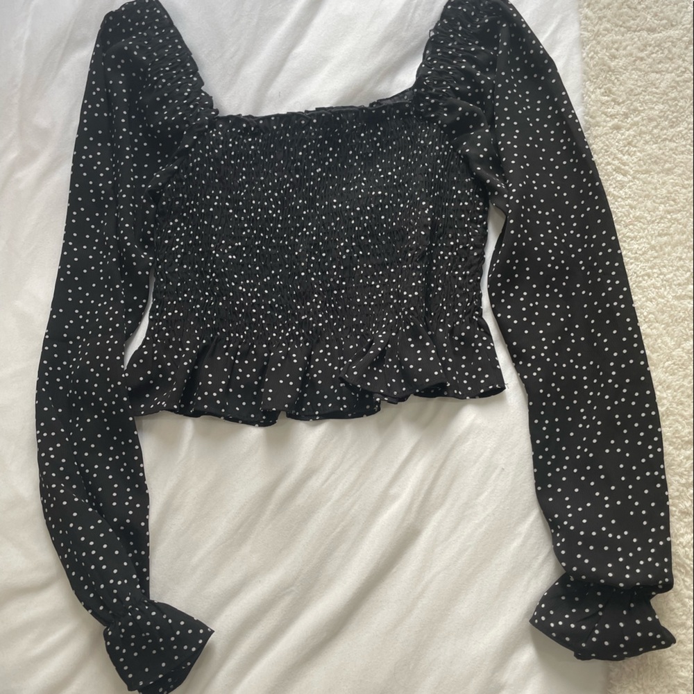 Forever21 Polka Dot Long-sleeve